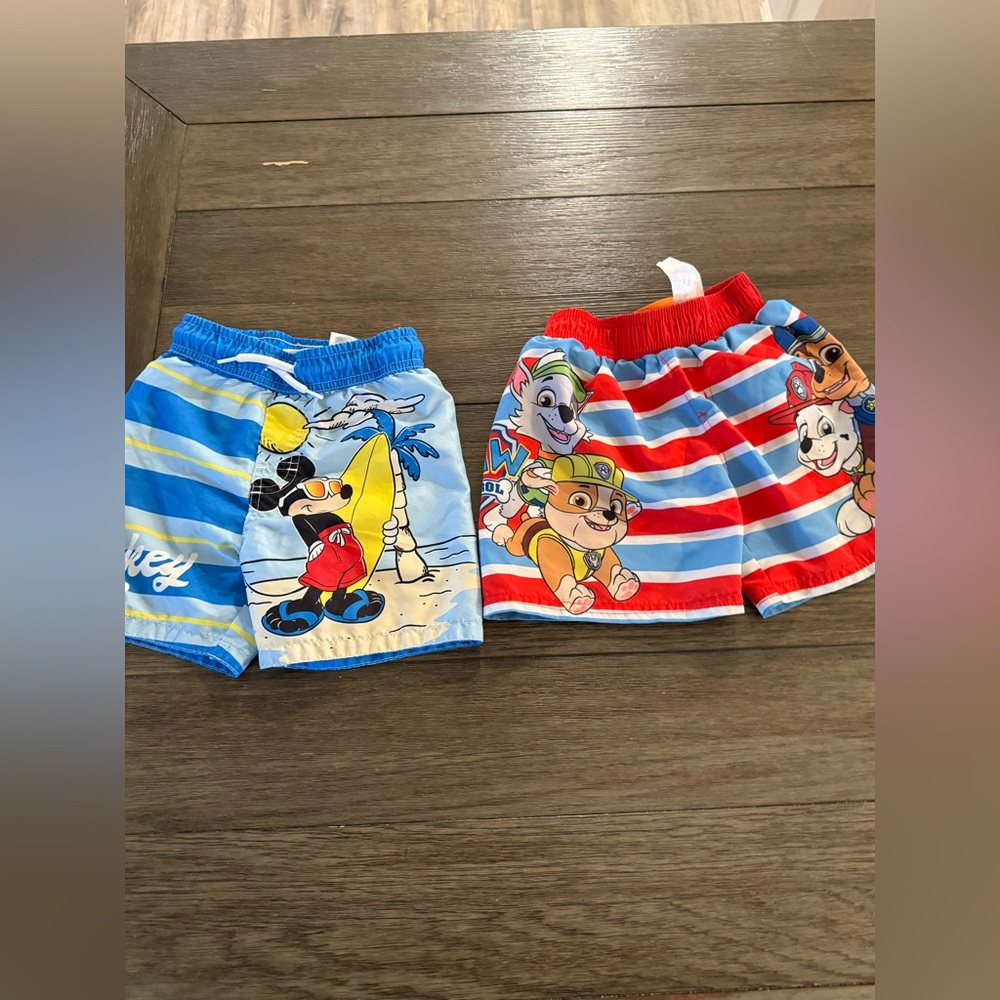 Kids Cartoon Swim Shorts Set size 3T